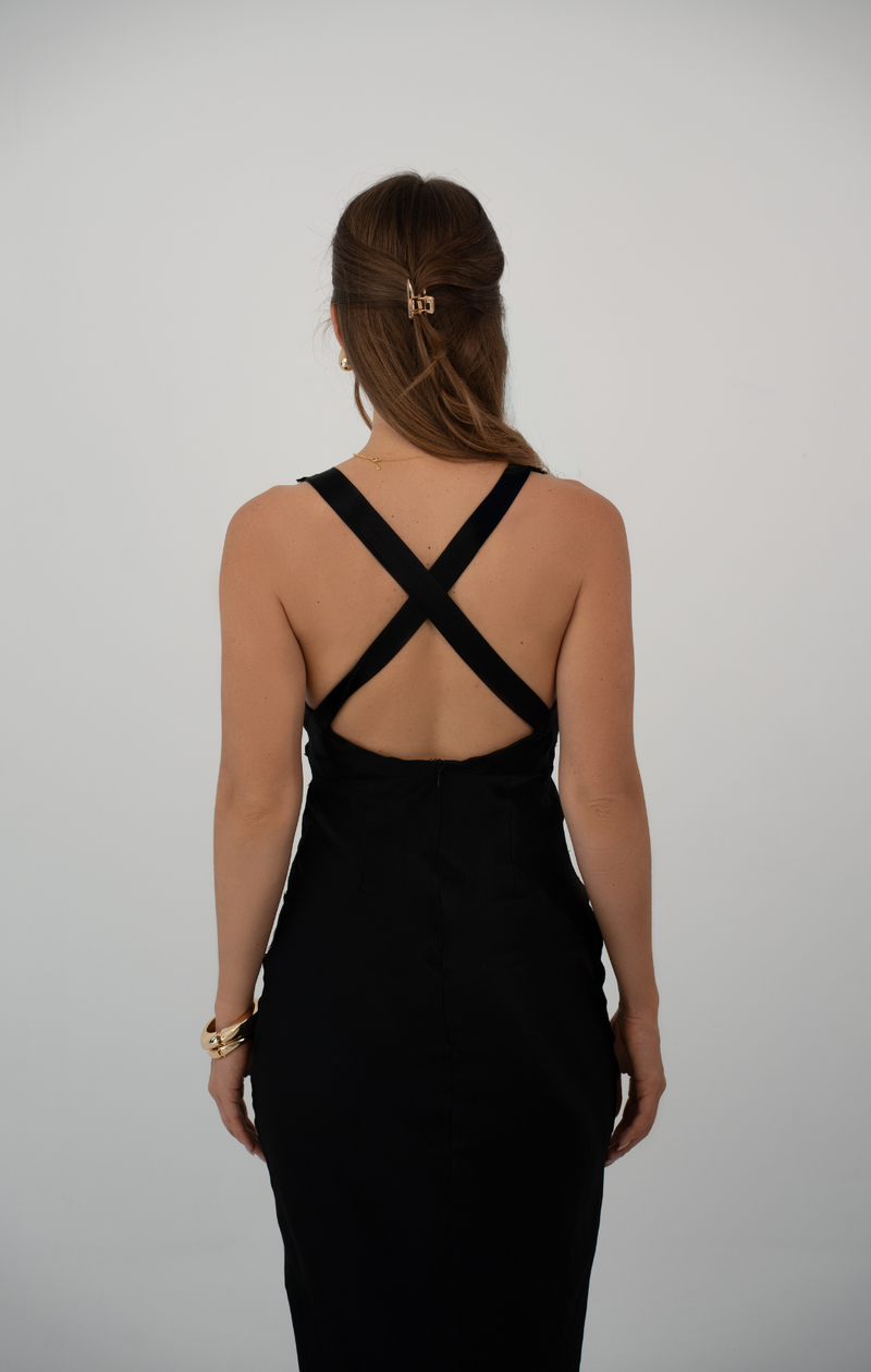 MIDNIGHT LACE SLIP DRESS