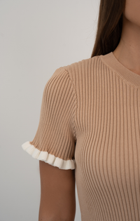 SOFT SAND RUFFLE TOP