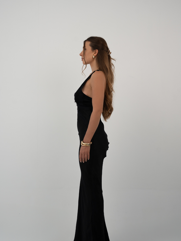 MIDNIGHT LACE SLIP DRESS
