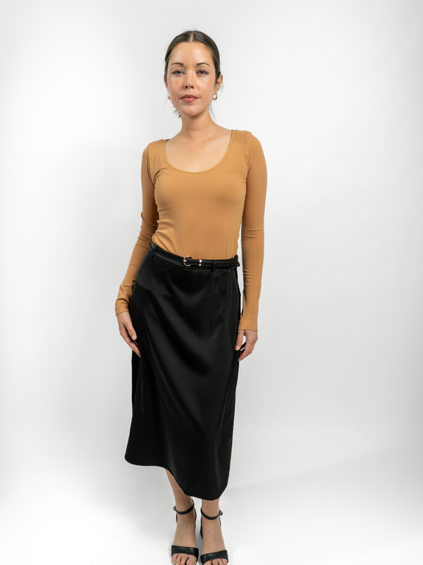 VIENNA BELTED MIDI SKIRT