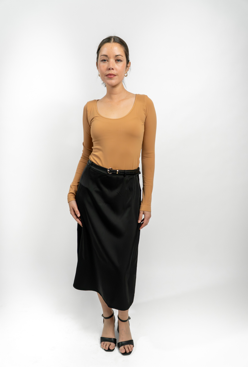 VIENNA BELTED MIDI SKIRT