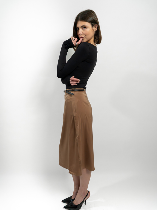 VIENNA BELTED MIDI SKIRT