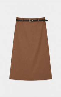 VIENNA BELTED MIDI SKIRT