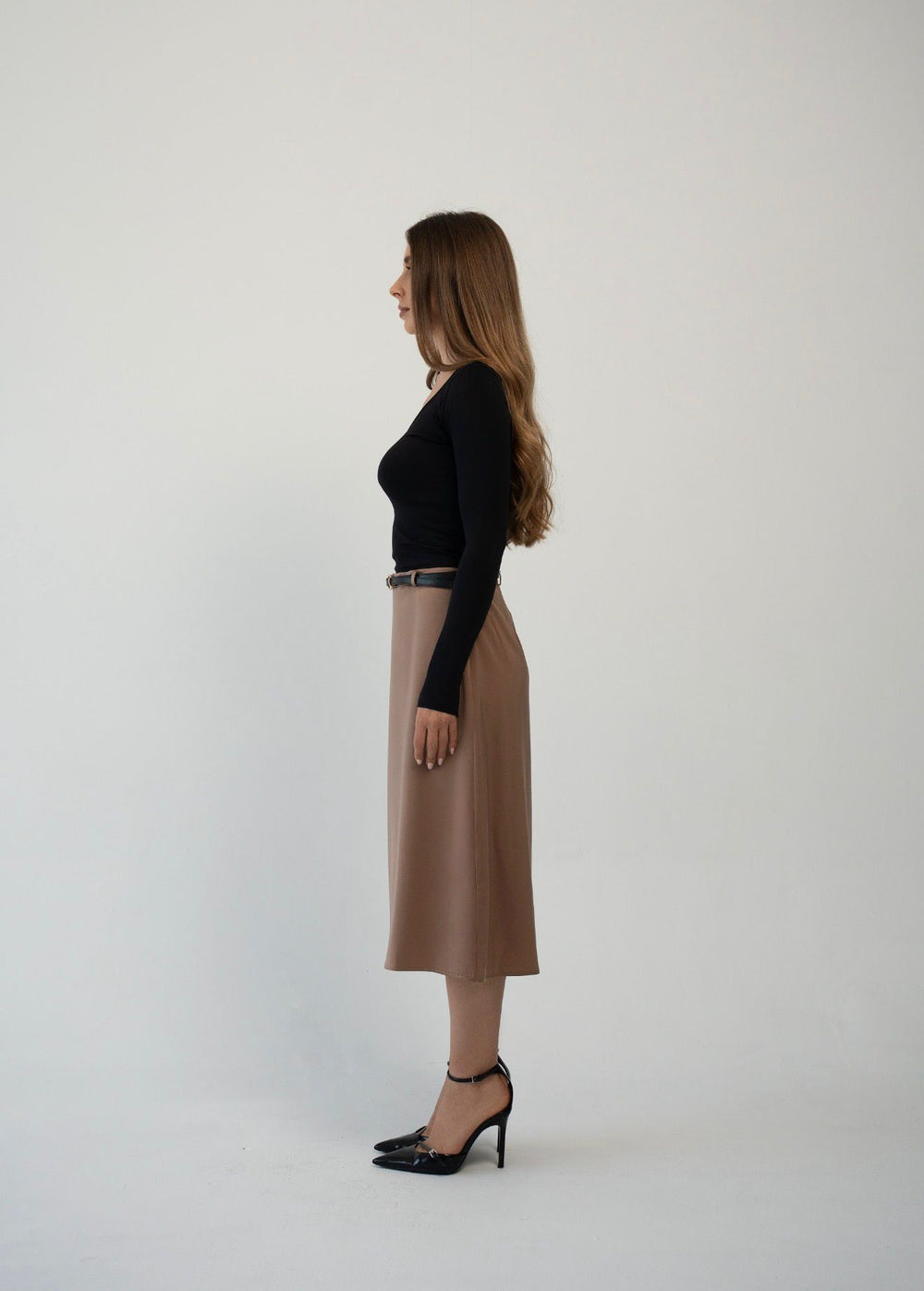 VIENNA BELTED MIDI SKIRT