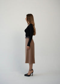 VIENNA BELTED MIDI SKIRT