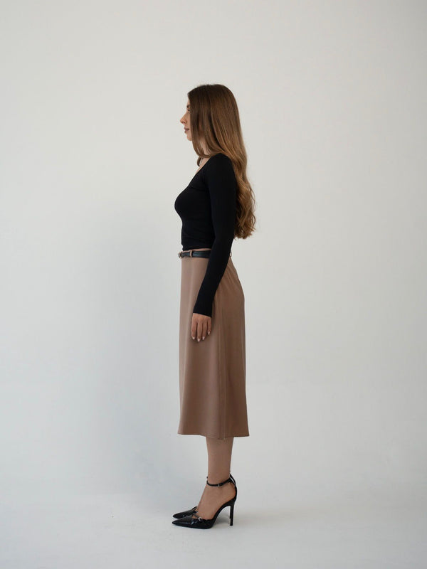 VIENNA BELTED MIDI SKIRT