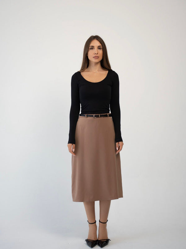 VIENNA BELTED MIDI SKIRT